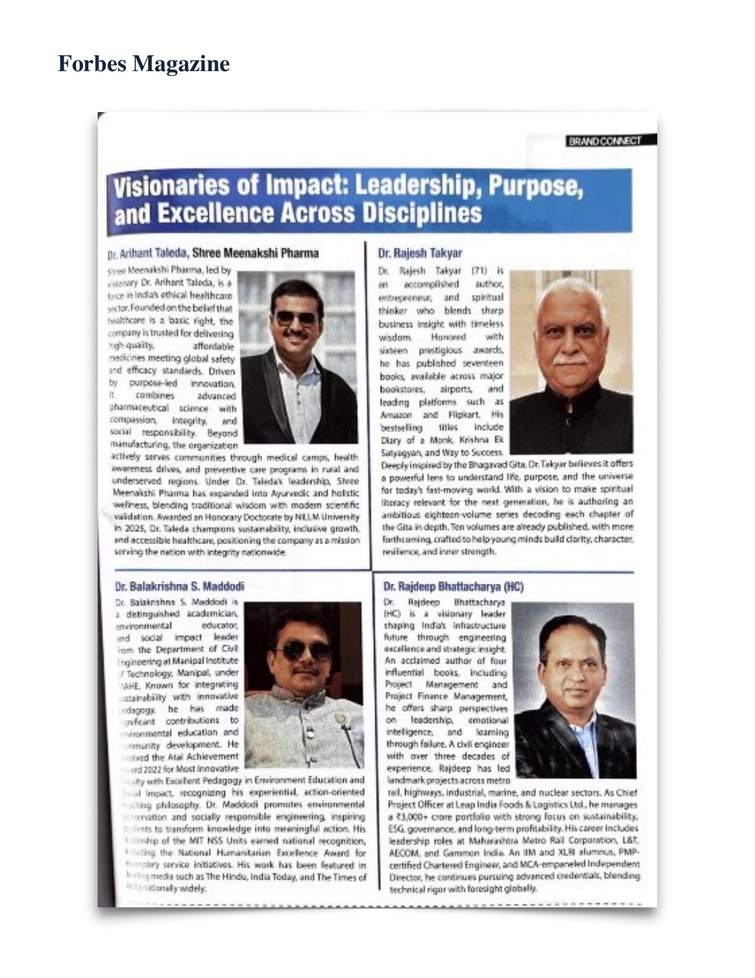 Dr. Rajesh Takyar’s profile, page 36