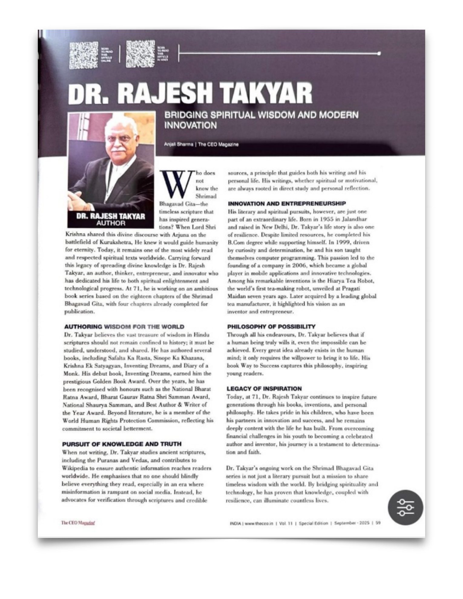 Dr. Rajesh Takyar’s profile, page 38