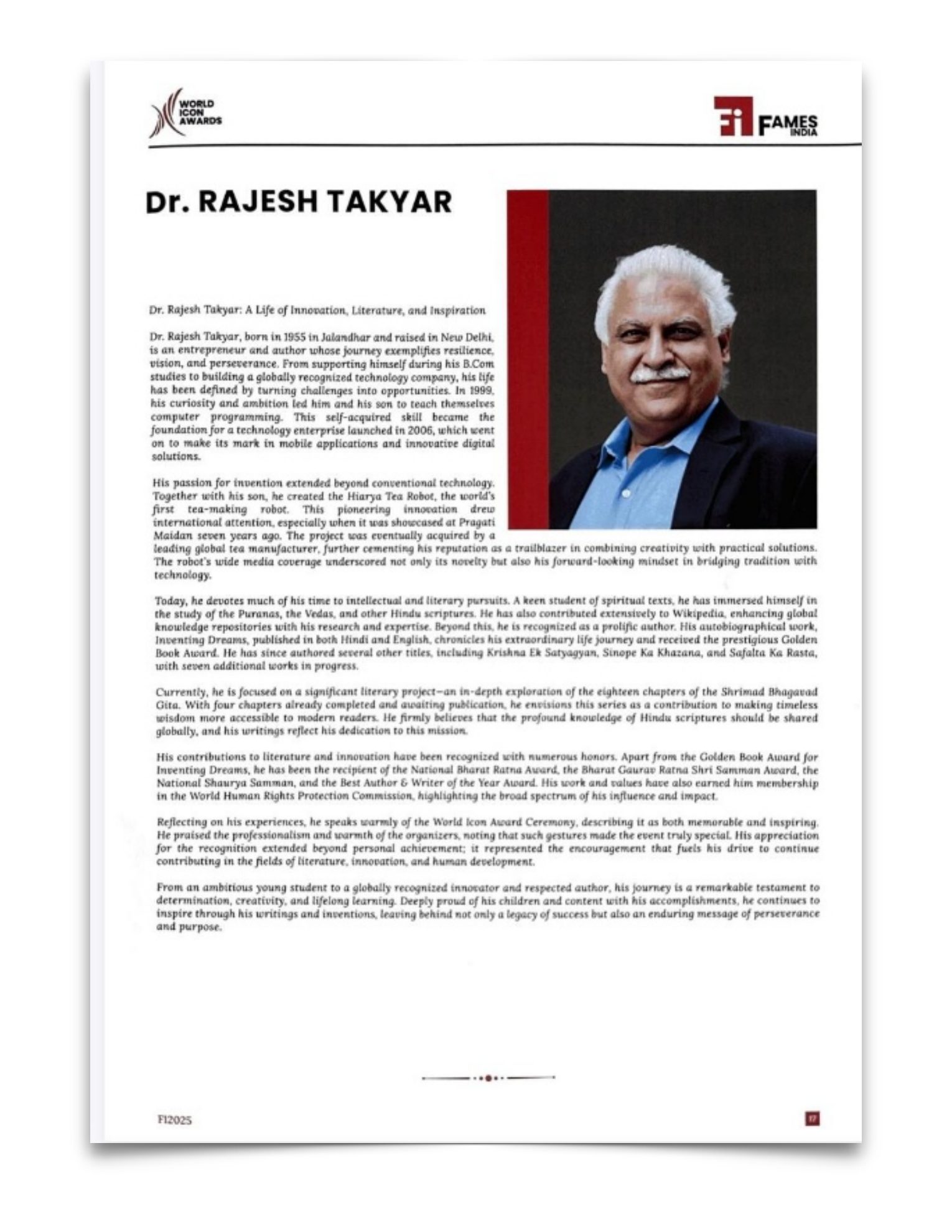Dr. Rajesh Takyar’s profile, page 40