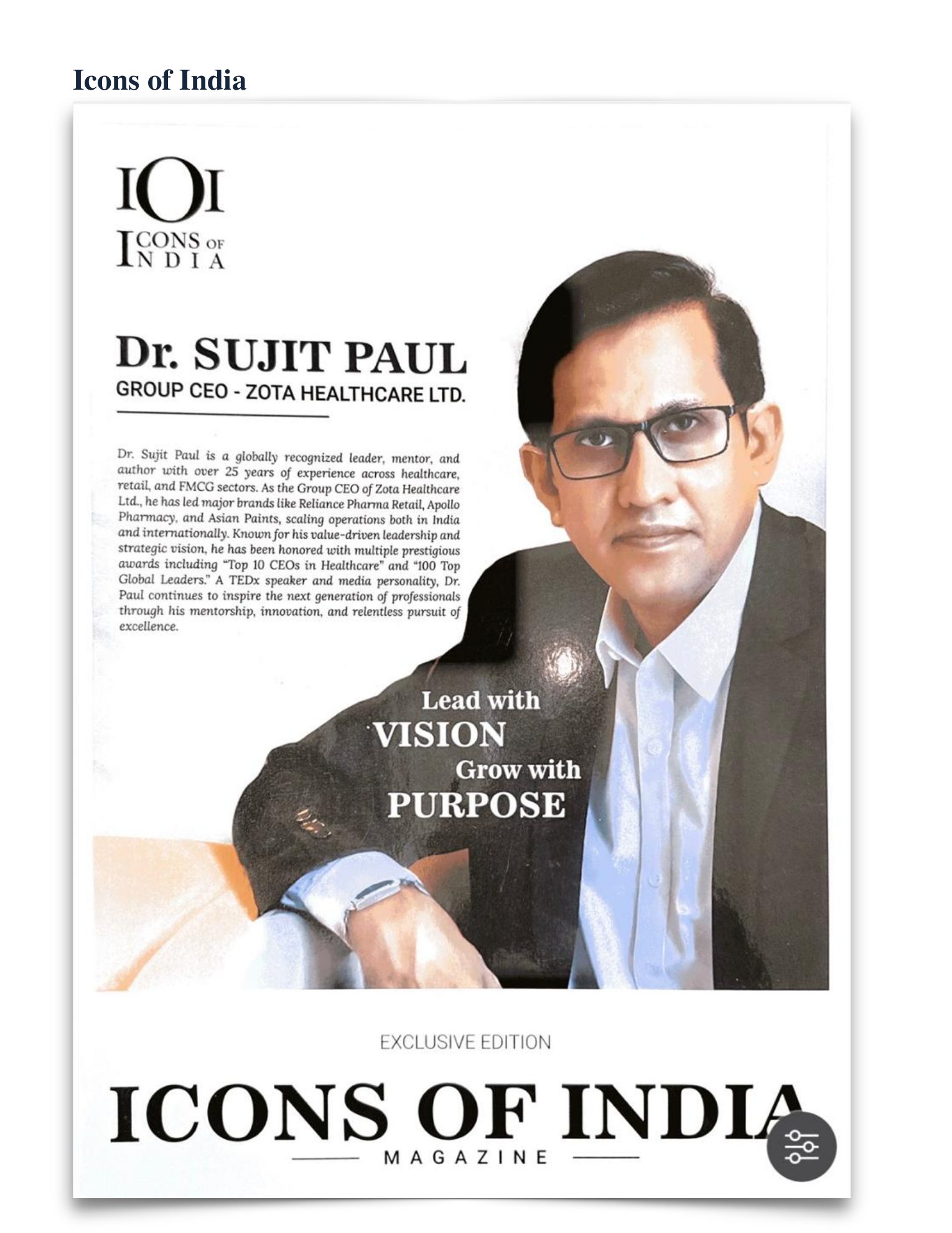 Dr. Rajesh Takyar’s profile, page 41