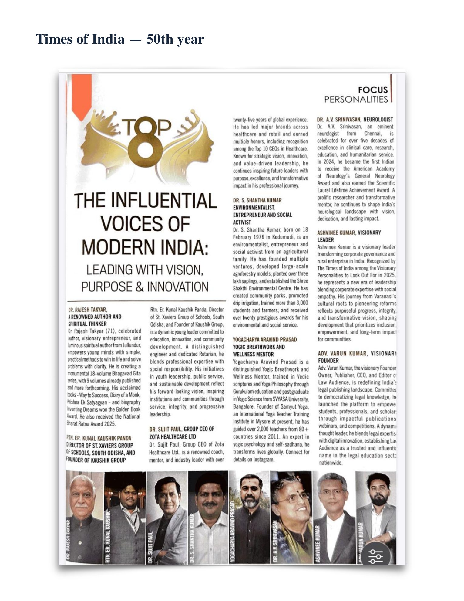 Dr. Rajesh Takyar’s profile, page 44