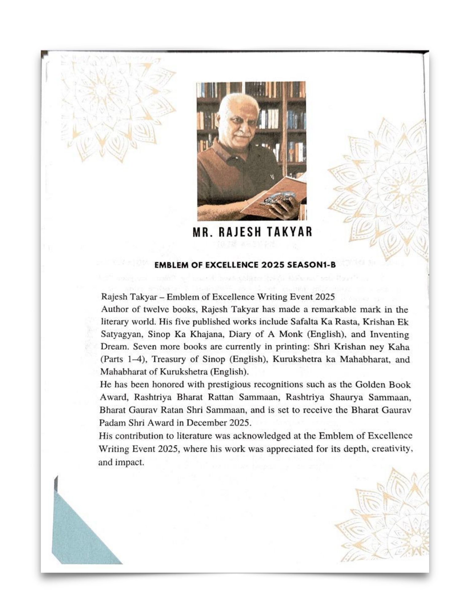 Dr. Rajesh Takyar’s profile, page 46